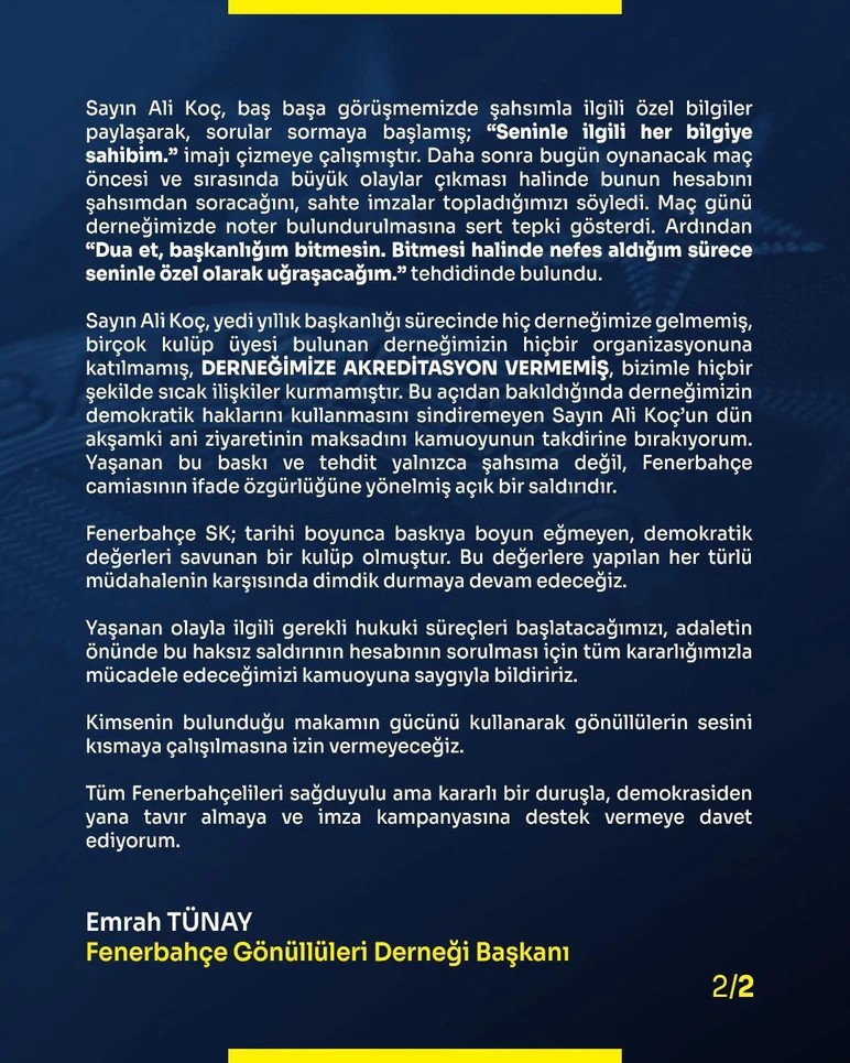 Ali Koç dernek bastı iddiası! İşte olaylı gecenin ayrıntıları... - Resim : 2