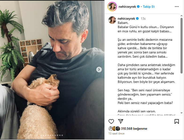 Ferdi Zeyrek'in kızından Babalar Günü'nde yürek burkan paylaşım