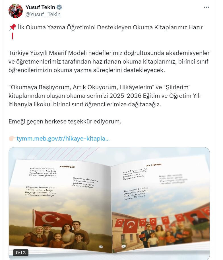 İlk ders zili ne saatler kaldı! Bakan Tekin duyurdu… Birinci sınıflara dağıtılacak