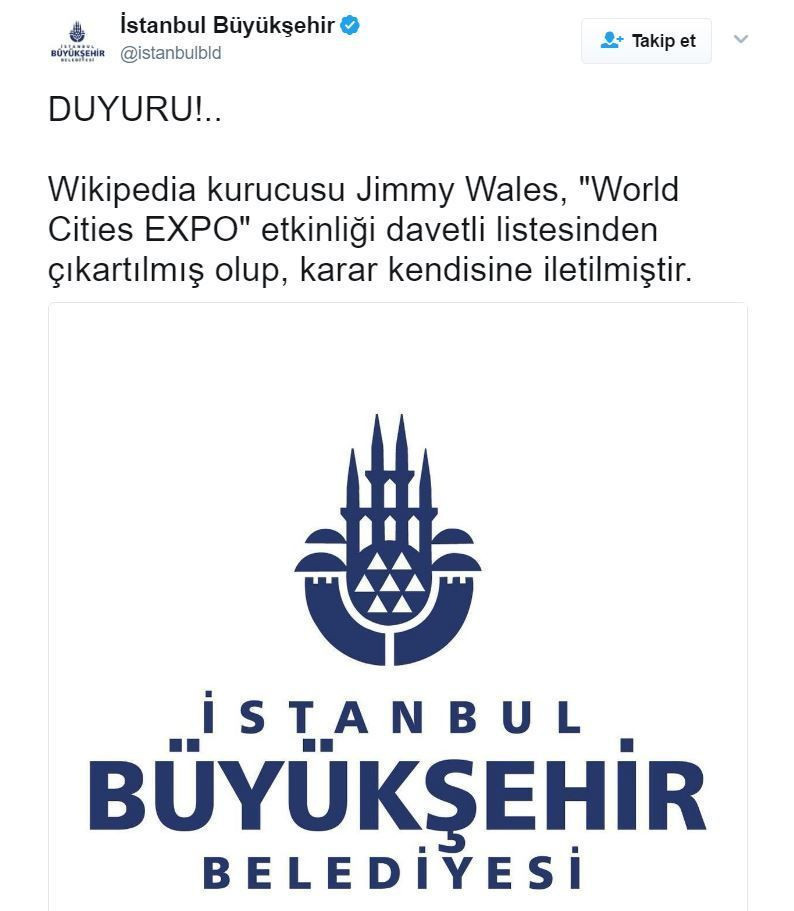 İBB, Wikibedia kurucusunu o listeden çıkarttı!