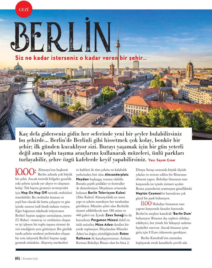 Sayım Çınar yazdı: Bonkör şehir Berlin...