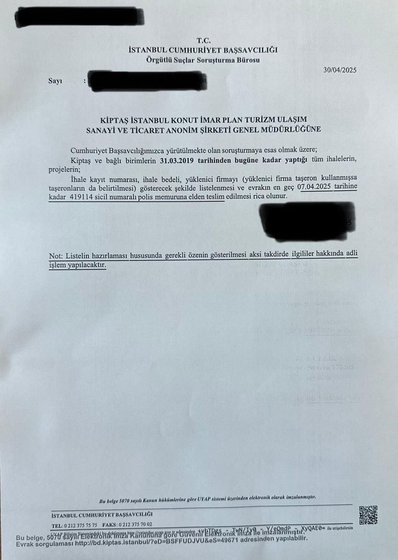 Savcılık'tan İBB iştiraklerine ihale yazısı