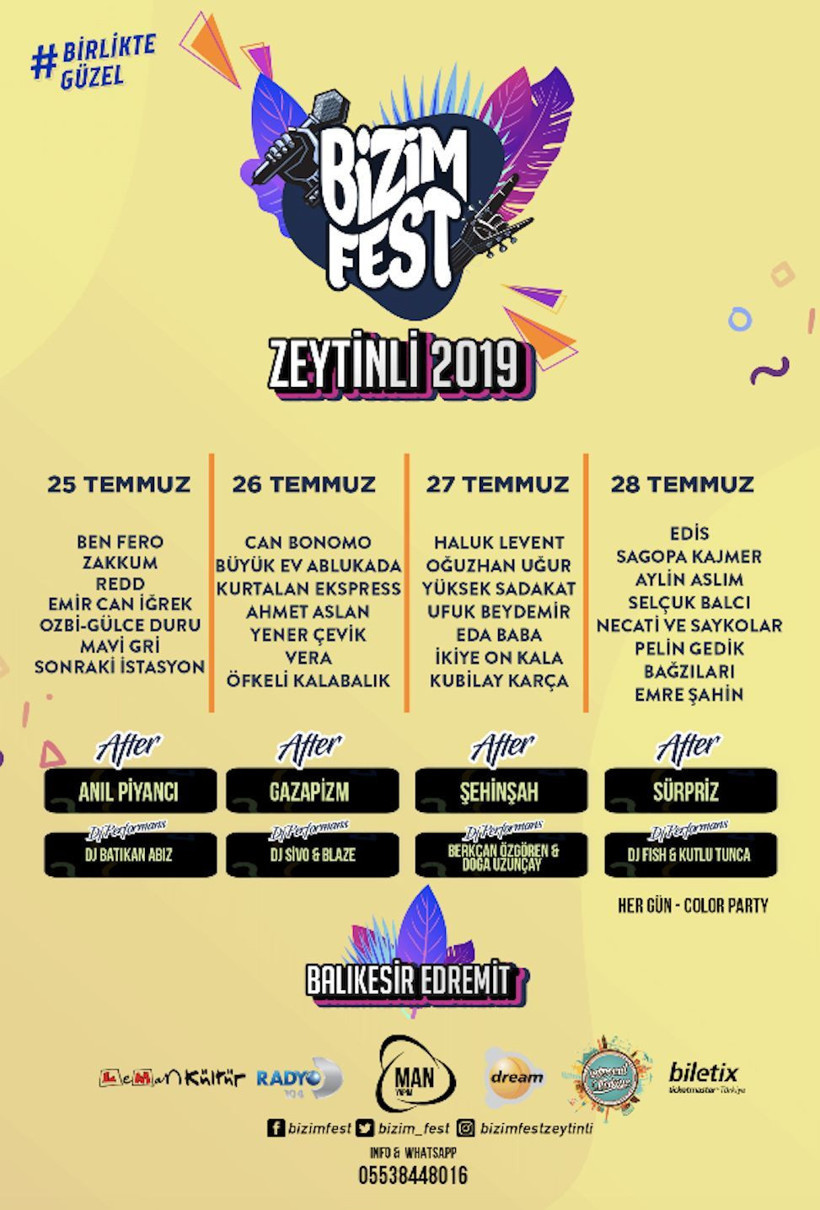 Bizim Fest Zeytinli Festivali'nin kadrosu açıklandı!