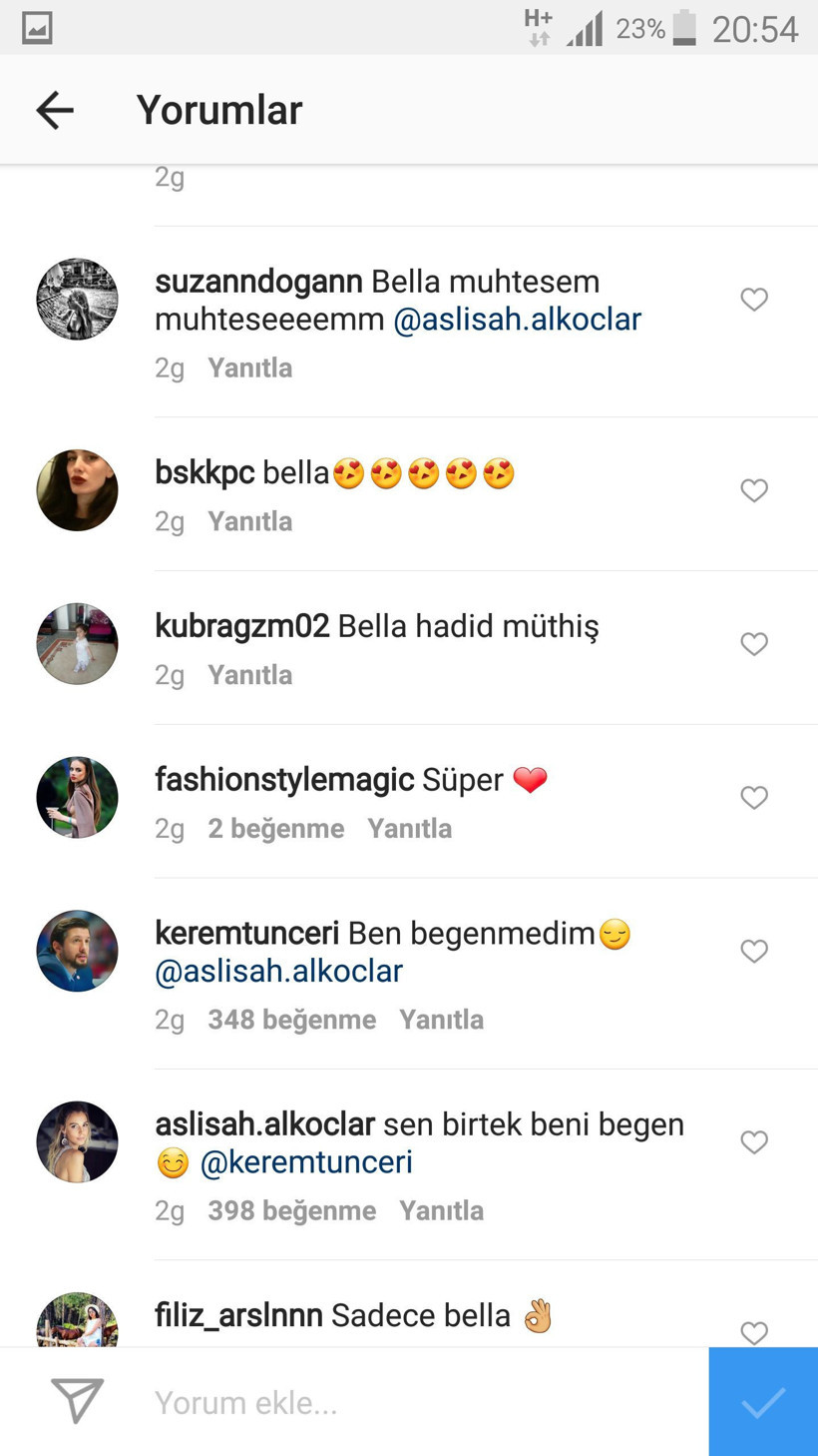 Aslışah Alkoçlar'dan Kerem Tunçeri'ye Bella Hadid ayarı