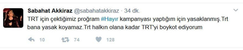TRT’den Sabahat Akkiraz’a sansür!