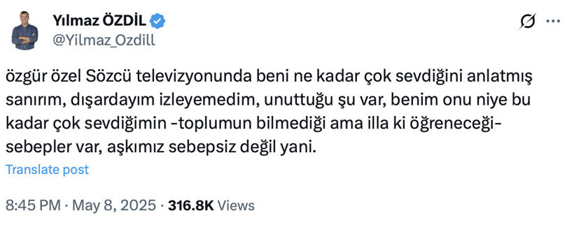 Özgür Özel'den Yılmaz Özdil'e; o geri vitesi yedirirler adama! Anında cevap geldi