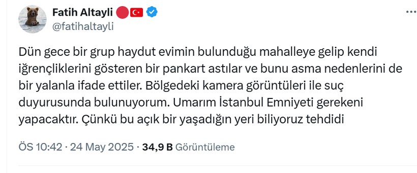 Fatih Altaylı: Dün gece bir grup haydut evimin...