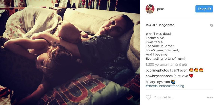 Pink'ten 'Mevlana' paylaşımı