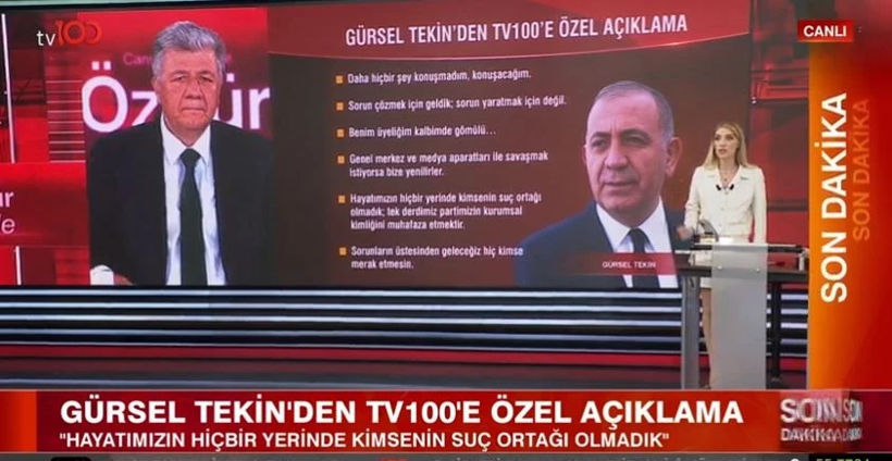 Gürsel Tekin'den tv100’e özel açıklama: Hayatımızın hiçbir yerinde suç ortağı olmadık