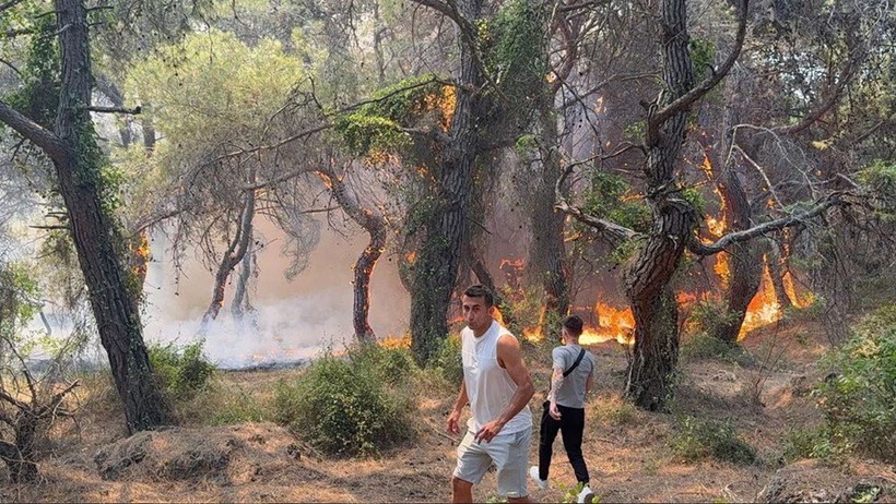 İzmir'deki orman yangını giderek büyüyor! Otoyol trafiğe kapatıldı - Resim : 12