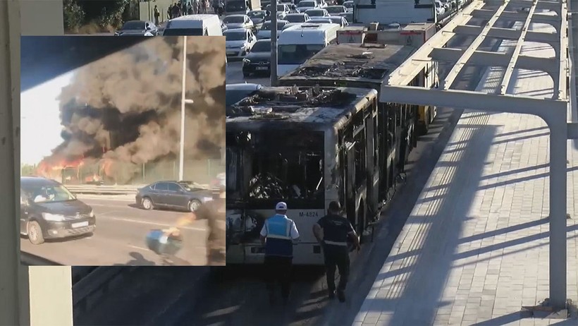 İstanbul'da metrobüs yanıyor - Resim : 2