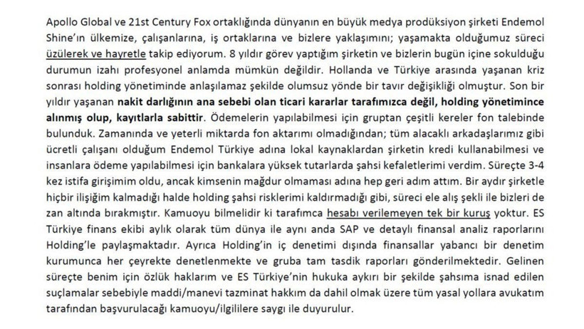 Endemol Shine Türkiye CEO'su kendisini Twitter'dan savundu!