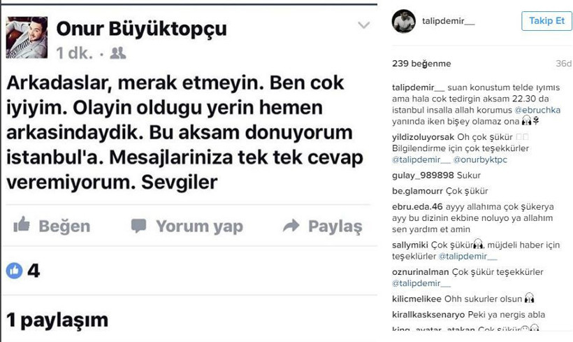 Onur Büyüktopçu'dan haber geldi!