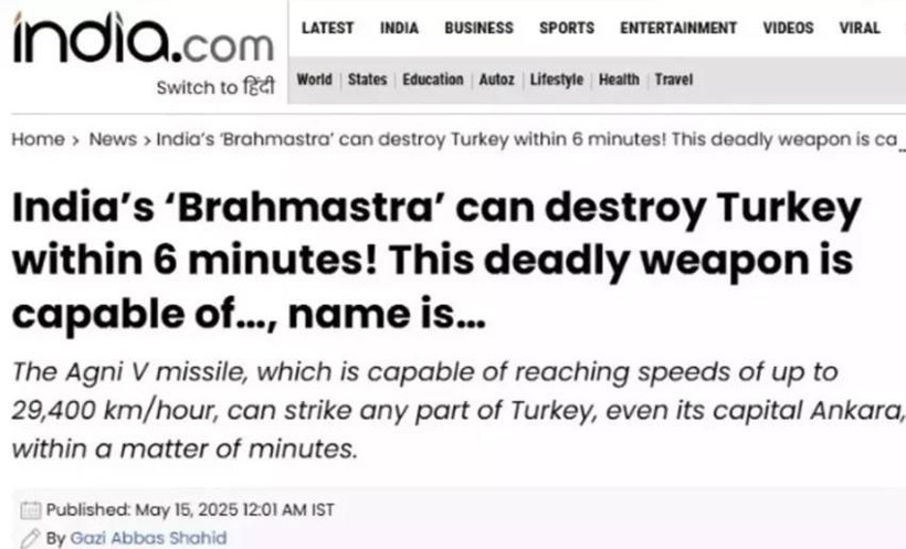 Hindistan medyası sınırı aştı! Türkiye'ye küstah tehdit: Türkiye’den Çin’e kadar uzanan menzil - Resim : 2