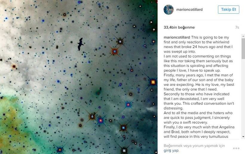 Marion Cotillard sessizliğini bozdu: 'Hamileyim!'
