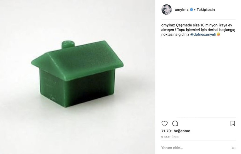 Cem Yılmaz, Defne Samyeli'ye ev aldığı haberlerini tiye aldı!