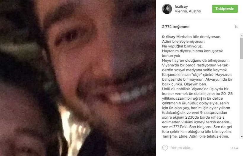 Selfie'ci genç Fazıl Say'ı çıldırttı!