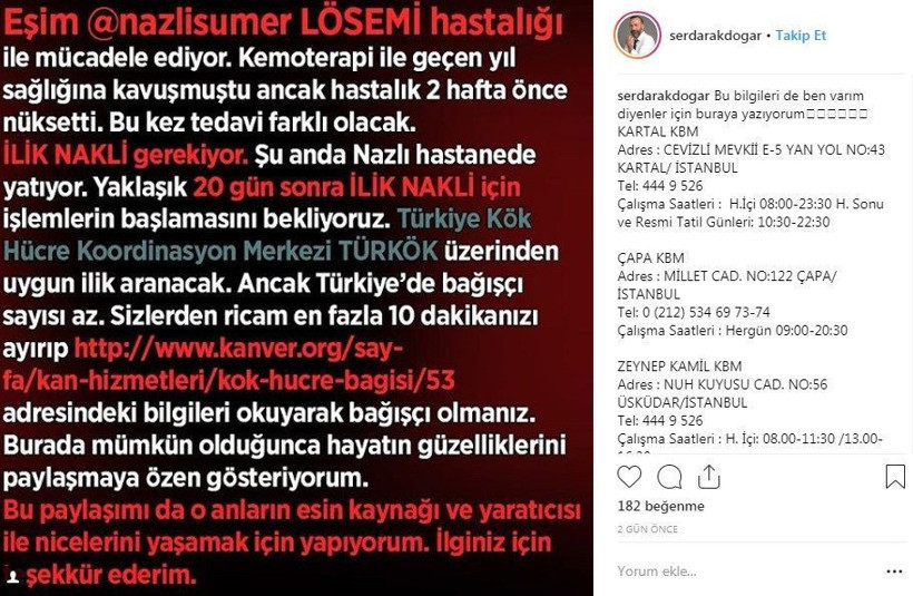 Ünlü ekran yüzü lösemi hastası eşi için yardım istedi!