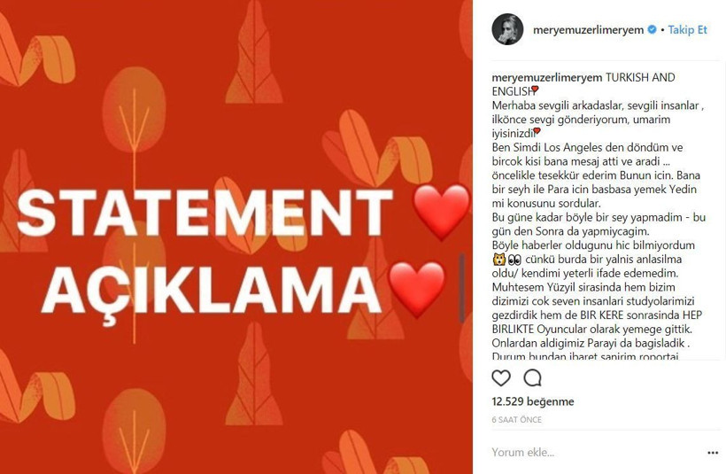 Meryem Uzerli'den 'Dubaili Şeyh' açıklaması