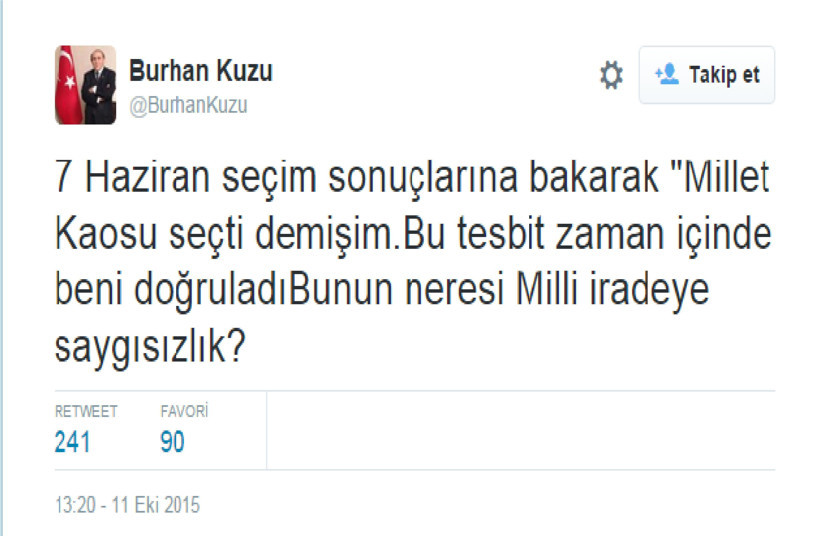 Kılıçdaroğlu şikayet etti, Kuzu 'Kaos' tweetinden vazgeçmedi