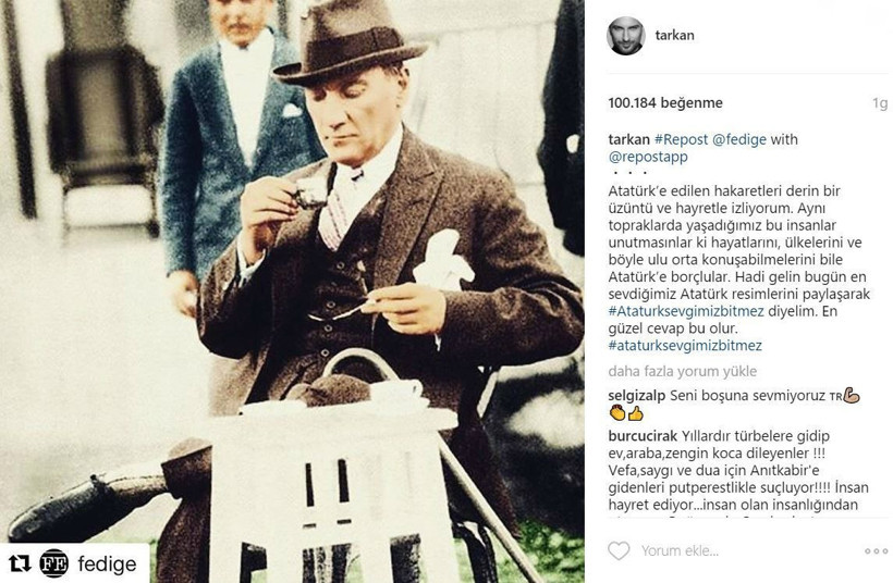 Megastar Tarkan'dan, Atatürk'e hakarete tepkisiz kalmadı!