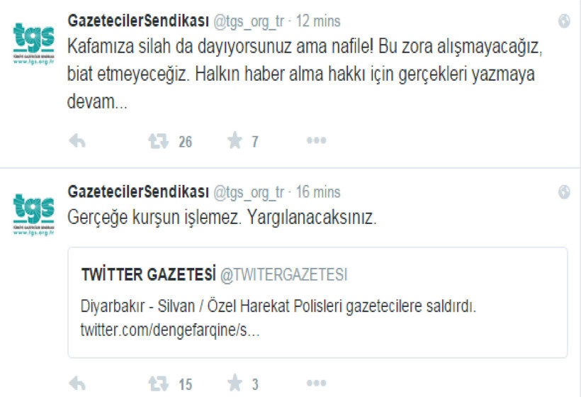 TGS: 'Kafamıza silah da dayıyorsunuz ama...'