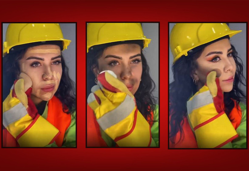 "İtfaiyeci makyajı" videosu çekip paylaştı! Tepkiler ardından sildi…