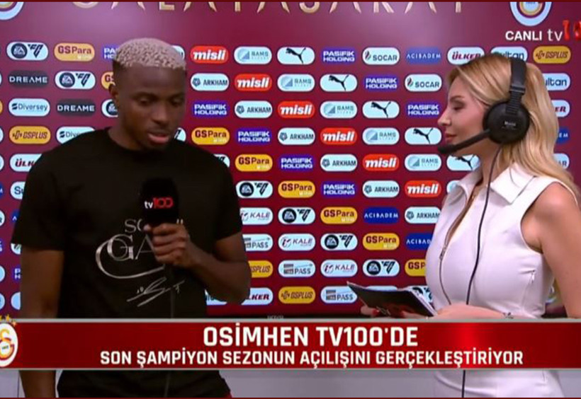 Galatasaray'ın maskeli şövalyesi Osimhen tv100'e konuştu! İmza sonrası dikkat çeken açıklamalarda bulundu