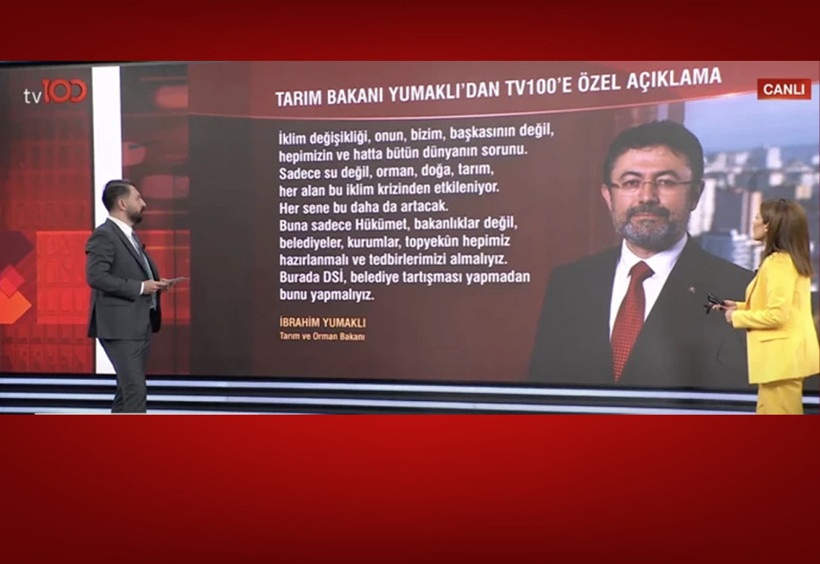 Susuz günler mi yaklaşıyor? Bakan Yumaklı'dan tv100'e özel açıklama: 'Algıyı değil, suyu yönetin'