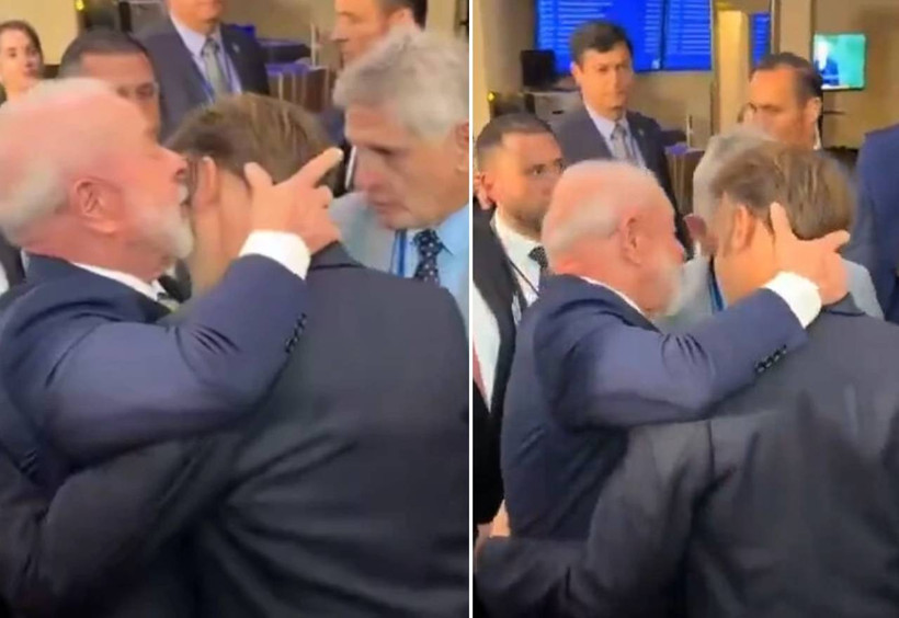 Macron'un ensesine yapıştı, dakikalarca bırakmadı! O anlar BM zirvesine damga vurdu