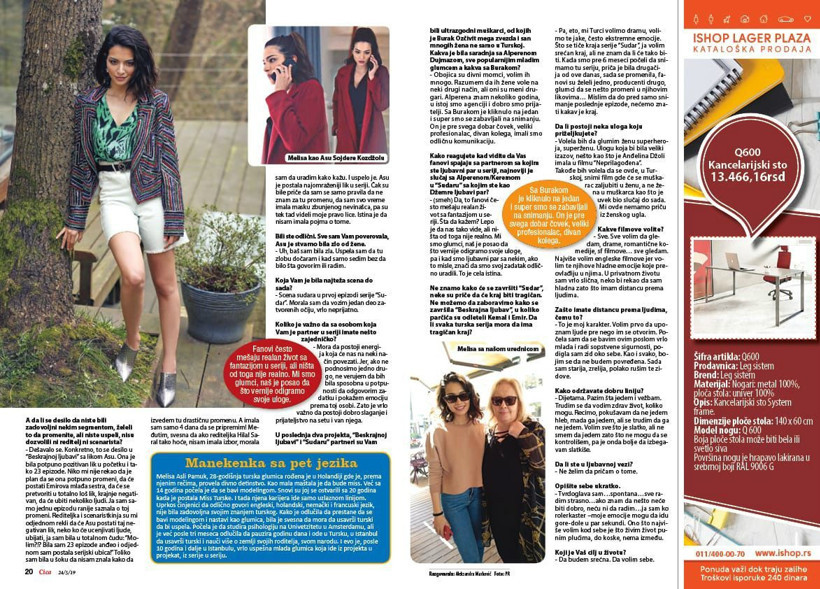 Çarpışma'nın yıldızı Melisa Aslı Pamuk Sırbistan dergisine kapak oldu - Resim : 2