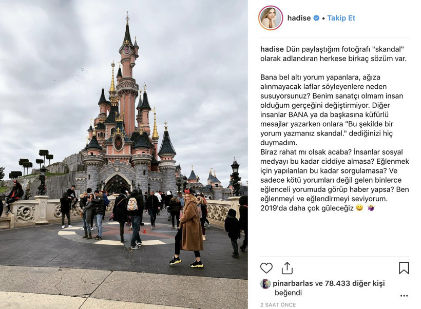Hadise'den tepki çeken fotoğrafına açıklama!