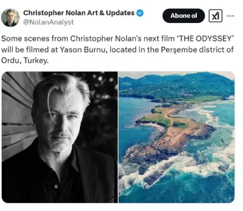 Hollywood yıldızları Ordu'ya geliyor: Christopher Nolan yeni filmini Yason Burnu'nda çekecek
