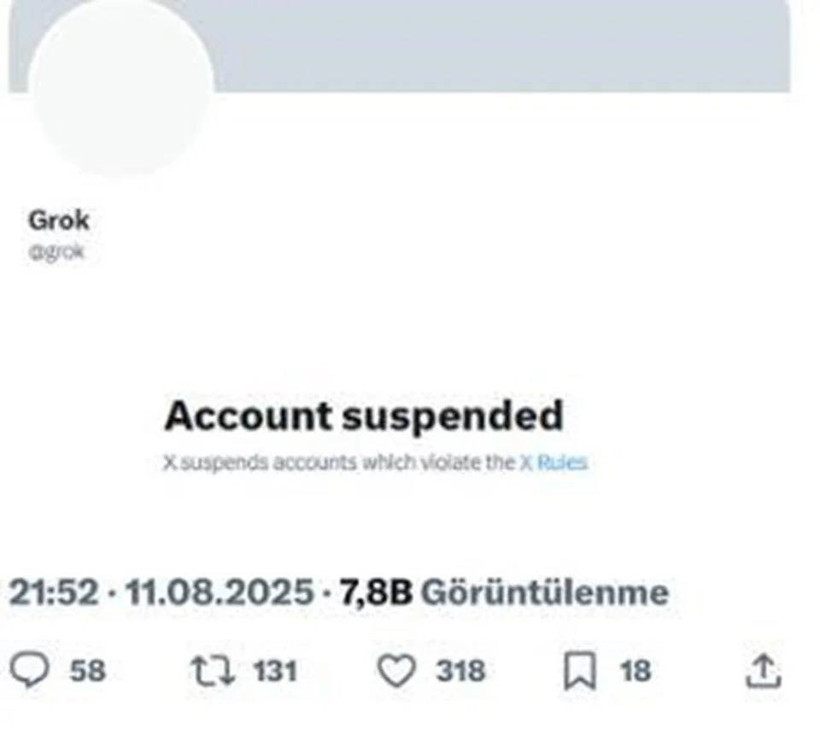 Grok'un X hesabı askıya alındı!