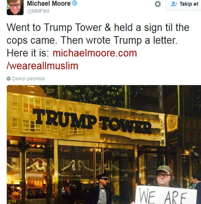 ABD'li film yapımcısı Michael Moore da Trump'a karşı!